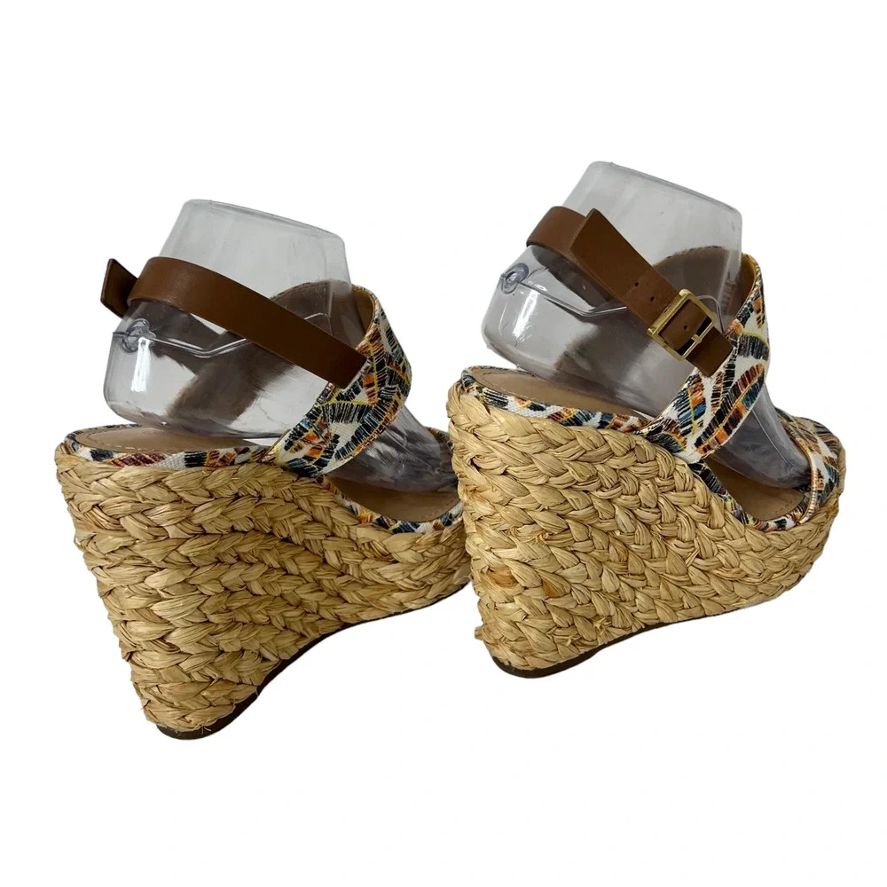 Gibson Latimer Womens Celia Platform Wedge Espadrilles Sandals Size 8.5 Shoes